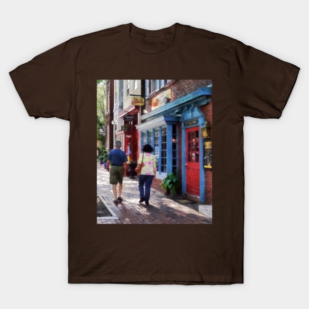 Alexandria VA - Strolling Down King Street T-Shirt by SusanSavad